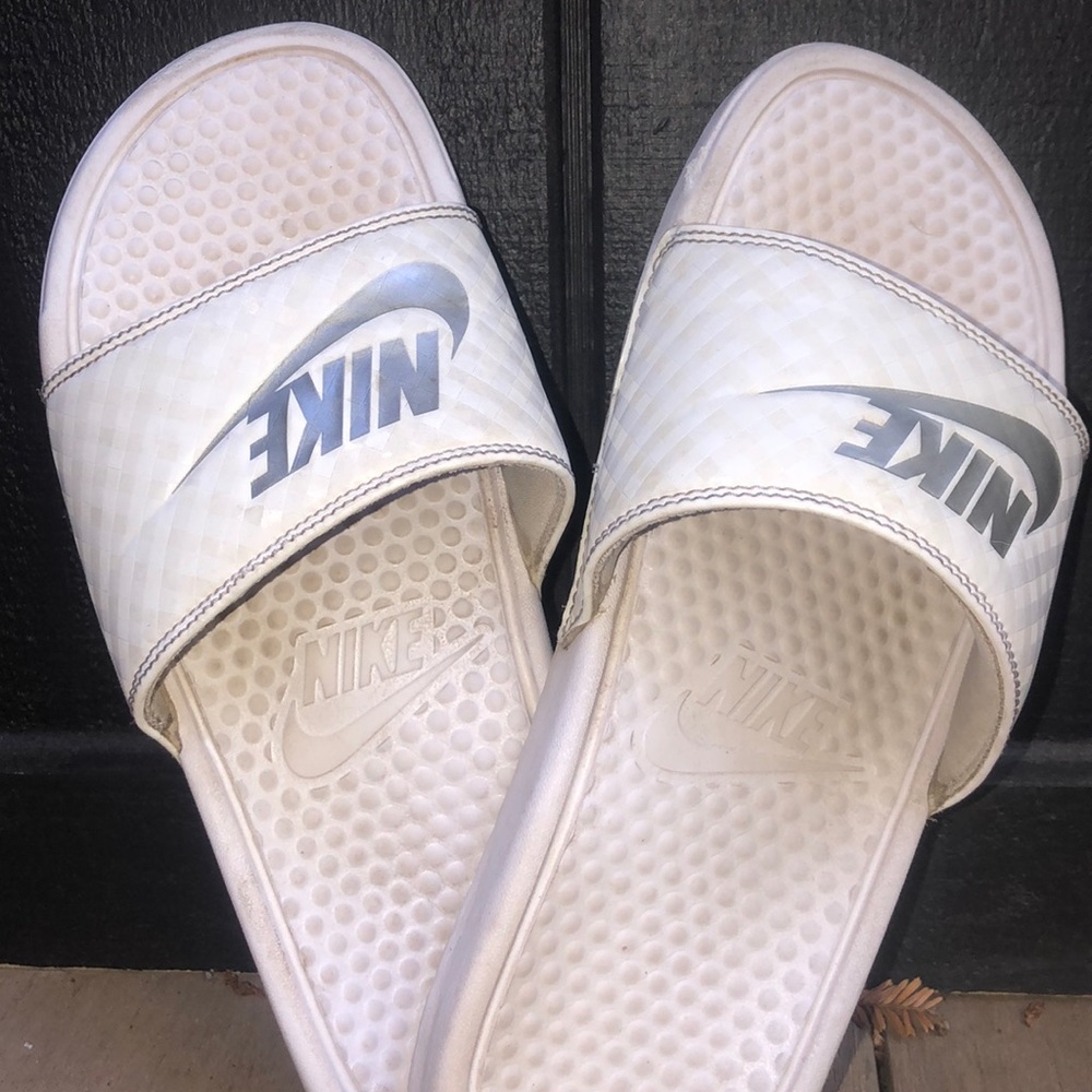 nike white slides